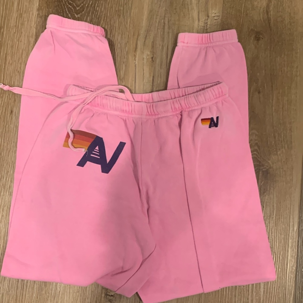 Aviator Nation Pink Sweapants: Size-M